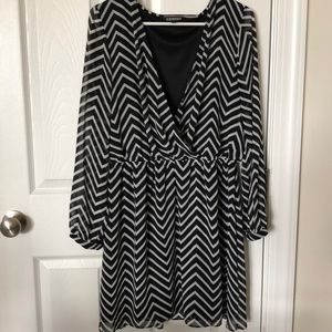Express black and gray zig zag pattern dress.
